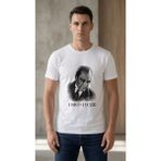 Beruflic Erkek Atatürk Baskılı Tişört Kısa Kollu Bisiklet Yaka T-Shirt - Beyaz - 2XL