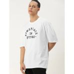 Beruflic Erkek Baskılı Oversize T-Shirt - Beyaz - M