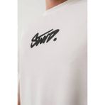 Beruflic Erkek Baskılı Oversize T-Shirt - Beyaz