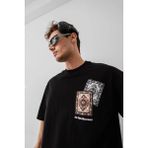 Beruflic Erkek Baskılı Oversize T-Shirt - Siyah - M