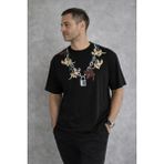 Beruflic Erkek Baskılı T-Shirt Kısa Kol Bisiklet Yaka Regular Fit Rahat Tişört - Siyah - M