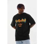 Beruflic Erkek Baskılı Tshirt Kısa Kol Bisiklet Yaka Regular Fit Rahat Kalıp Günlük Tişört - Siyah - M