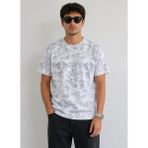 Beruflic Erkek Batik Desenli Tişört Bisiklet Yaka Kısa Kol Regular Fit T-Shirt - Gri - 2XL