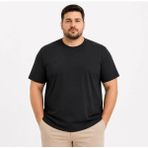 Beruflic Erkek Battal Big Size Basic Tişört Bisiklet Yaka Rahat Kalıp T-Shirt - Siyah - XL