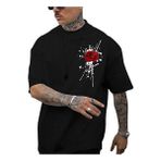 Beruflic Erkek Bisiklet Yaka Kısa Kol Baskılı T-Shirt - Siyah - XL