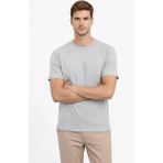 Beruflic Erkek Bisiklet Yaka Tişört Regular Kalıp Basic Pamuklu Günlük Kullanım Tshirt - Gri