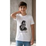 Beruflic Erkek Çocuk Atatürk Baskılı Tişört Kısa Kollu Bisiklet Yaka T-Shirt - Beyaz - 15-16 Yaş