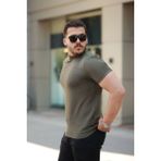 Beruflic Erkek Yarım Balıkçı Yaka Kısa Kollu T-Shirt - HAKİ-C259