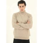 Beruflic Erkek Yarım Balıkçı Yaka Triko Kazak - Bej - 2XL