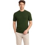 Beruflic Erkek Yazlık Fitilli Triko Tişört Kısa Kol Bisiklet Yaka T-Shirt - Haki - M