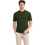 Beruflic Erkek Yazlık Fitilli Triko Tişört Kısa Kol Bisiklet Yaka Tshirt - Haki