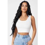 Beruflic Kadın Beyaz Kare Yaka Crop Top Bluz