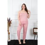 Beruflic Kadın Büyük Beden Pudra İp Askılı Pijama Takım