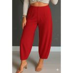 Beruflic Kadın Yüksek Bel Krep Pantolon - Kırmızı - 5XL