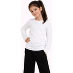 Beruflic Kız Çocuk Basic Uzun Kollu Tişört Okul Günlük Rahat T-Shirt - Beyaz - 13 Yaş