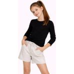Beruflic Kız Çocuk Basic Uzun Kollu Tişört Okul Günlük Rahat T-Shirt - Siyah - 7 Yaş