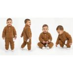 Beruflic Sevımlı Balık Mıno 3-12 Ay Peluş Kumaş Çıtçıtlı Bebek Tulumu - Kahverengi - 9 Ay