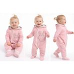 Beruflic Sevımlı Balık Mıno 6/12 Ay Kapşonlu Fermuarlı Bebek Tulumu - Pembe