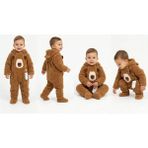 Beruflic Sevımlı Balık Mıno 6/24 Ay Peluş Kumaş Çift Fermuarlı Bebek Tulumu - Kahverengi - 6 Ay