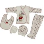 Beruflic Sevımlı Balık Mıno O Bebe 5li Hastane Çıkışı Yeni Doğan Zıbın Set Çantalı Ayı Kırmızı - 1