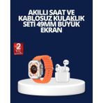 Beruflic Watch 9 Max Akıllı Saat ve Kablosuz Kulaklık Seti 2 Kordonlu Sesli Görüşme Özellikli - 1 - Renkli