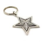 Beş Köşeli Yıldız Kabartma Star Antik Metal Anahtarlık KC224