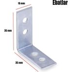 Bes Mobilya Dolap Köşe Bağlantı Sabitleme L Demir Gönye 35X35X15 mm (5 Adet)