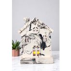 BESAGU HOME MEREMER DESENLİ DEKORATİF TEALİGHT MUMLUK - EV ŞEKLİNDE MUMLUK (TEALİGHT MUM DAHİLDİR)