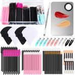 BESARME Tek Kullanımlık Makyaj Aplikatörleri Alet Seti, 100 Maskara Değnekleri 100 Ruj Aplikatörleri 50 Tek Kullanımlık Eyeliner Fırçaları Organizatör Kutusu ile 10 Göz Farı Fırçası