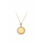 Besay Gold 14 Ayar Taşlı Güneş Altın Kolye