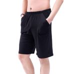 besbomig Erkek büyük beden pijama pantolonu şort kısa boş zaman şort mayo şortu pijama pantolon modal iç çamaşırı elastik bel ve gecelik, Siyah, 4XL=Tag 6XL