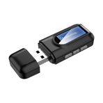 BesDirect-Bluetooth 5.0 Verici ve Alıcı, LCD Ekranlı 2-in-1 Taşınabilir Kablosuz Bluetooth Adaptörü, Araba PC TV Kulaklık için 3.5mm AUX Stereo USB Müzik Adaptörü Verici Alıcı