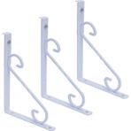 Beşel Ayarlı Dekoratif Metal Raf Ayağı Seti (Beyaz Renkli - 2 Adet Raf Ayağı + Dubel + Vida)