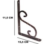 Beşel Ferforje Raf Alti Konsol L Demiri Ayağı Bakır 11.5 x 15.5 cm (2 Adet) + Vidaları