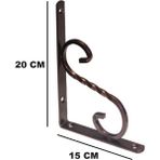 Beşel Ferforje Raf Alti Konsol L Demiri Ayağı Bakır 15 x 20 cm (2 Adet) + Vidaları