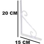 Beşel Ferforje Raf Alti Konsol L Demiri Ayağı Beyaz 15 x 20 cm (2 Adet) + Vidaları