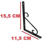 Beşel Ferforje Raf Altı Konsol L Demiri Ayağı Siyah 11.5 x 15.5 CM 2 Adet + Vida