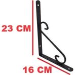Beşel Ferforje Raf Altı Konsol L Demiri Ayağı Siyah 16 x 23 cm (2 Adet) + Vidaları