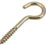 Beşel Gold Piton Kanca Seti - [10 Adet] Paket, Vidalı Soru İşareti Askı, Ahşap ve Duvar İçin Metal Vidalı Kanca, Avize, Saksı ve Avadanlık Askısı, Sarı Çinko Kaplama (20x70)