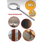 Beşel Halkalı Metal Paslanmaz Tavan Kancası Vidası Asma Kiti M5 (5 Adet)