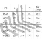 Beşel Siyah Ferforje Raf Altı 160X230 Mm - 4 Adet