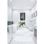 BESELY 3'lü Banyo Halısı Paspası Oval Peluş Klozet Takımı-beyaz 60x90(ELİPS)-50x60(ELİPS)-60x60(YUVARLAK)