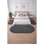 BESELY Koyugri Yumuşak Peluş Yatak Odası Halısı 3lü Set Kaymaz Taban Halı Takımı(2ADET 80x150-1ADET 80x300