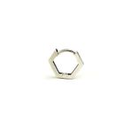 beşgen 925 ayar gümüş tasarım tek erkek halka küpe 1.2cm