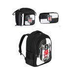 Beşiktaş BJK 1903 Lisanslı Sırt Çantası, Kalemlik, Beslenme Çantası Üçlü Set, Siyah