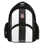 Beşiktaş Çubuklu Desenli Siyah Beyaz Suni Deri Okul Çantası - Üç Bölmeli - 25356