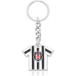 Beşiktaş Çubuklu Forma Lisanslı Metal Anahtarlık - Siyah - Beyaz