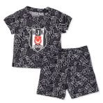 Beşiktaş Erkek Bebek Pijama Takımı Bisiklet Yaka Kısa Kol Reçme - Siyah