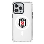 Beşiktaş Iphone 13 Pro Uyumlu Beşiktaş Magsafe Logo Telefon Kılıfı Siyah