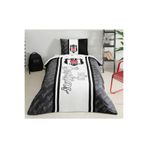 Beşiktaş Lisanslı 1903 Glow Pamuk Tek Kişilik Nevresim Takımı 120x200 cm Lastikli Çarşaf